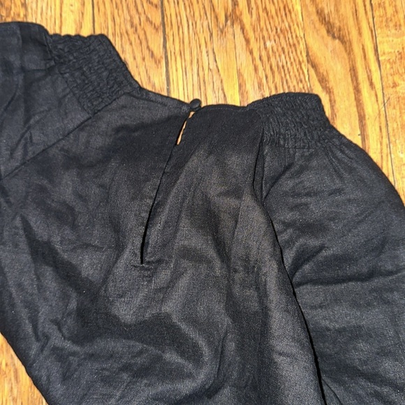 NWT Boden linen Black Puff Sleeve detail mini Dress smocked size 6 TALL - Picture 8 of 8